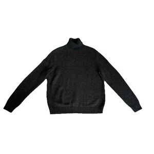 NWT Lands End Turtleneck Long Sleeve Cotton/Wool Gray Men's LG 42-44